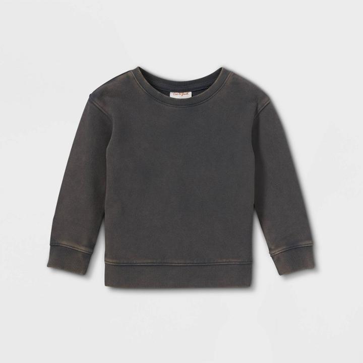 Toddler Crewneck Pullover Sweatshirt - Cat & Jack Dark Gray