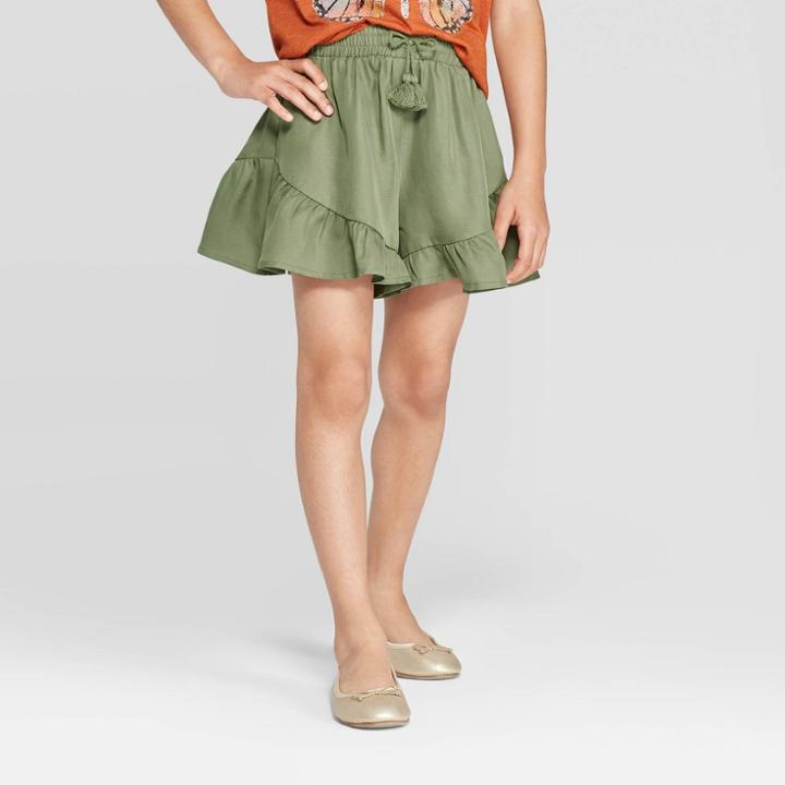 Girls' Ruffle Shorts - Art Class Green