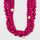Sugarfix By Baublebar Beaded Statement With Gold Coins Necklace - Pink, Women's