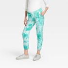 Match Back Maternity Jogger Pants - Isabel Maternity By Ingrid & Isabel Mint Tie-dye Xs, Green Tie-dye