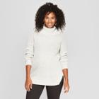 Maternity Textured Mock Neck Sweater - Isabel Maternity By Ingrid & Isabel White