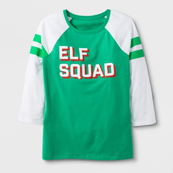 Shinsung Tongsang Women's 3/4 Sleeve 'elf Squad' T-shirt - Green