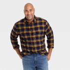 Men's Tall Plaid Standard Fit Long Sleeve Button-down Shirt - Goodfellow & Co Xavier Navy/plaid