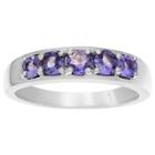 Journee Collection 5/8 Ct. T.w. Round-cut Tanzanite Five Stone Prong Set Ring In Sterling Silver - Purple,