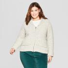 Women's Plus Size Long Sleeve Zip Front Cardigan - Universal Thread Gray