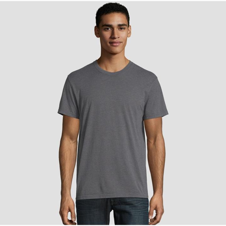 Hanes Premium Men's Short Sleeve Black Label Crew-neck T-shirt - Charcoal Heather