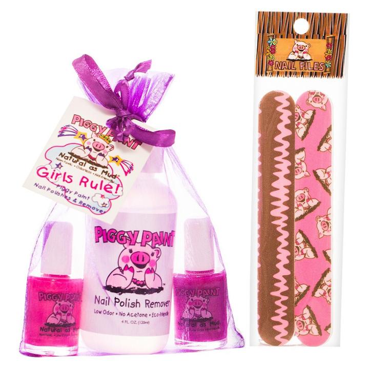 Piggy Paint Girls Rule! Non-toxic Nail Polish, Polish Remover With Nail File