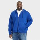 Men's Big & Tall Fleece Zip-up Hoodie - Goodfellow & Co Dark Blue