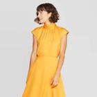 Women's Short Sleeve Turtleneck Blouse - Who What Wear Gold
