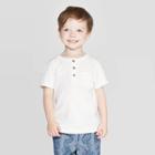 Toddler Boys' Slub Jersey Henley Shirt - Cat & Jack Cream 2t, Boy's, White
