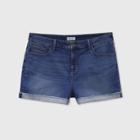 Women's Plus Size Midi Jean Shorts - Ava & Viv Medium Wash 16w, Women's, Blue