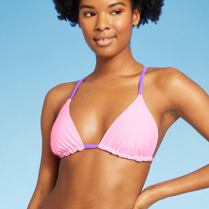 Women's Reversible Triangle Bikini Top - Wild Fable Multi Floral Print Xxs