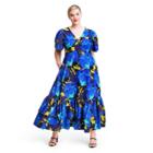 Plus Size Floral Puff Sleeve Tiered Dress - Christopher John Rogers For Target Blue