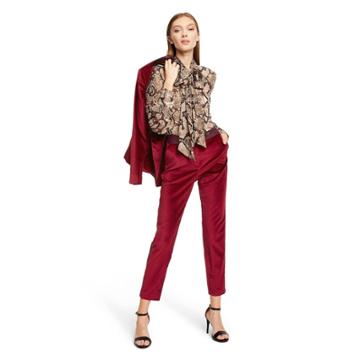 Women's Snake Print Long Sleeve Tie Neck Blouse - Altuzarra For Target Brown M, Women's,