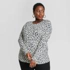 Grayson Threads Women's Plus Size Leopard Print Long Sleeve Graphic T-shirt - Beige