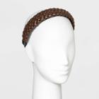 Faux Leather Braded Headband - A New Day Dark Brown