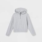 Girls' Rib Quarter Zip Sweatshirt - Art Class Heather Gray