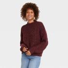 Women's Mock Turtleneck Pullover Sweater - Knox Rose Red