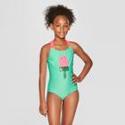 Plus Size Girls' Watermelon Pop One Piece Swimsuit - Cat & Jack Aqua