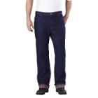 Dickies - Men's Big & Tall Relaxed Straight Fit Denim Flannel-lined 5-pocket Jeans Indigo Blue, Size: 44x32, Indigo Blue Washed