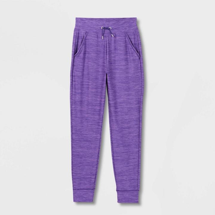 Girls' Soft Stretch Joggers - All In Motion Dark Purple