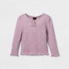 Toddler Girls' Rib Henley Long Sleeve T-shirt - Art Class Purple
