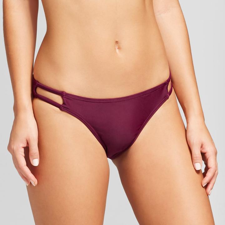 Women's Strappy Cheeky Bikini Bottom - Xhilaration Wild Cherry