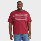 Men's Big & Tall Printed Standard Fit Short Sleeve Crewneck T-shirt - Goodfellow & Co Red/shapes