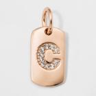 Sterling Silver Initial C Cubic Zirconia Pendant - A New Day Rose Gold, Rose Gold - C