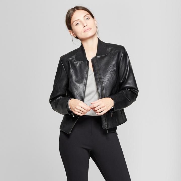 Women's Long Sleeve Collared Moto Jacket - Prologue Black