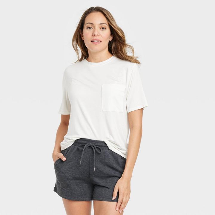 Women's Beautifully Soft Short Sleeve Sleep T-shirt - Stars Above Cream