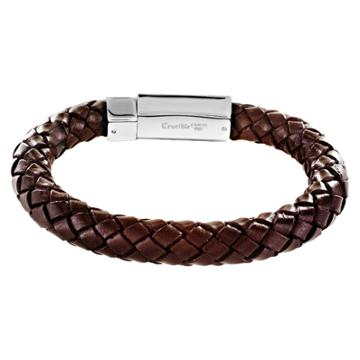 Men's Crucible Leather Braided Bracelet - Brown,