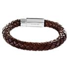 Men's Crucible Leather Braided Bracelet - Brown,