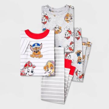 Toddler Boys' 4pc Paw Patrol Striped Snug Fit Top And Pants Pajama