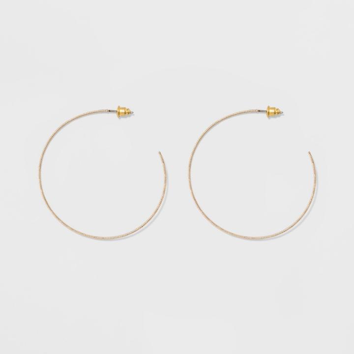 Target Women's Earring Textured Hoop - Gold