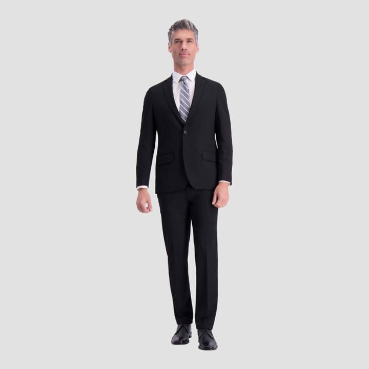 Haggar H26 Men's Big & Tall Slim Fit Premium Stretch Suit Jacket - Black