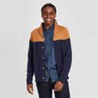 Men's Colorblock Regular Fit Button-down Shawl Sweater - Goodfellow & Co Navy