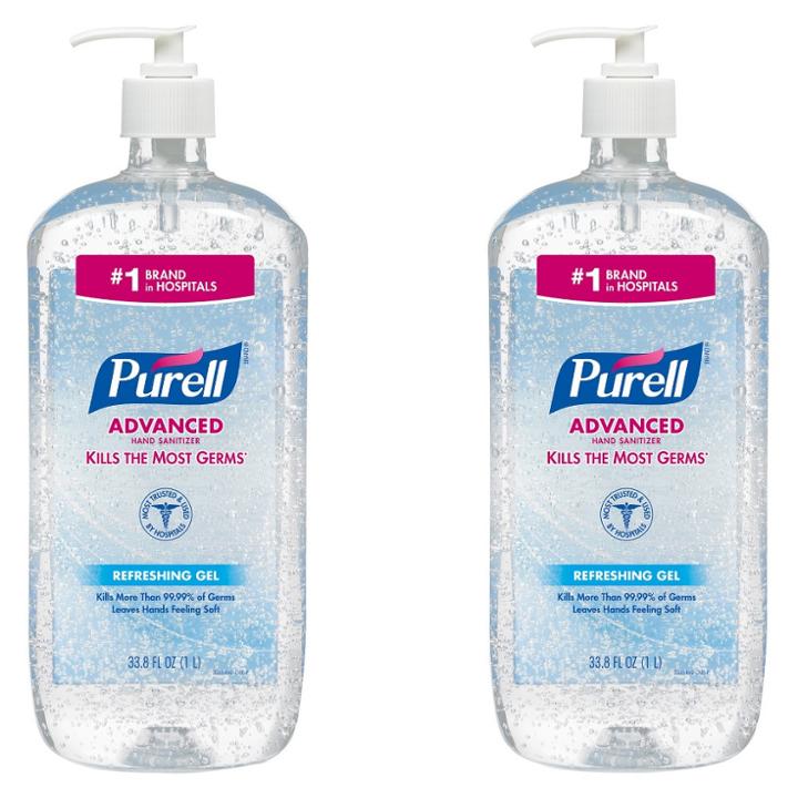 Purell Advanced Hand Sanitizer Refreshing Gel 2ct Pump Bottle