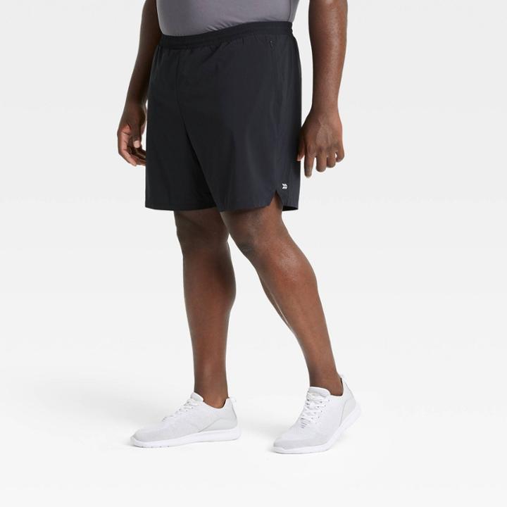 Men's Big & Tall 7 Lined Run Shorts - All In Motion Black