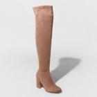 Women's Tonya Heeled Over The Knee Boots - A New Day Taupe