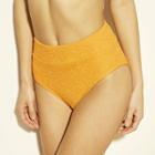 Women's Textured High Waist Bikini Bottom - Xhilaration Marigold