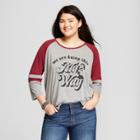 Women's Star Wars Plus Size Short Sleeve Doing This My Way Qi'ra Raglan Graphic T-shirt (juniors') Heather Gray