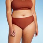 Juniors' Plus Size Hipster Bikini Bottom - Xhilaration Rust X, Red