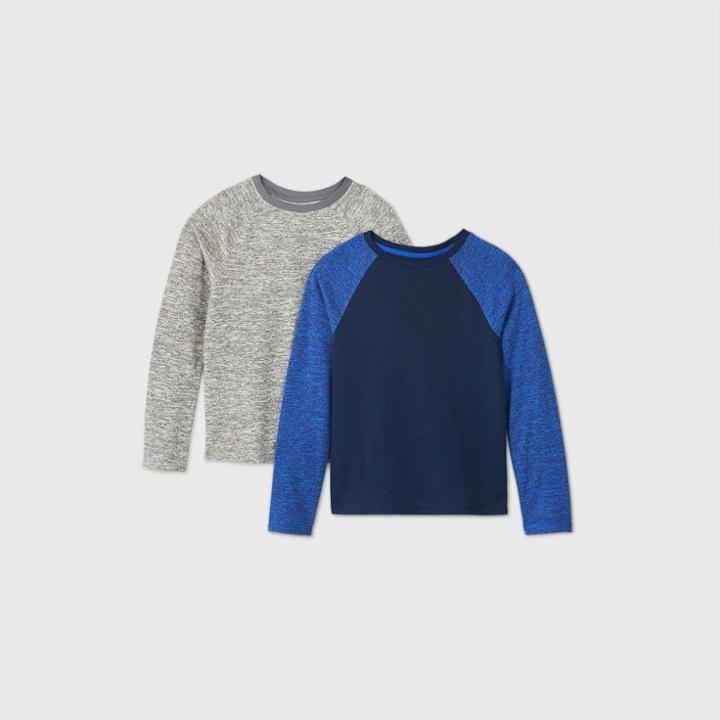 Boys' 2pk Hacci Cozy Pullover - Cat & Jack Gray/blue