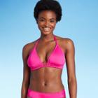 Women's Halter Triangle Bikini Top - Kona Sol Pink D/dd Cup