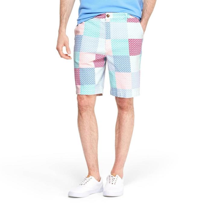 Men's Patchwork Whale Shorts - Pink/blue 30 - Vineyard Vines For Target,