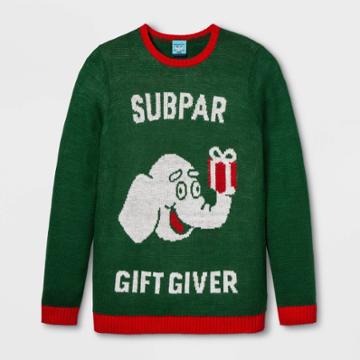 Creative Apparel Concepts Gender Inclusive Sub Par Gift Giver Sweater - Green 2xl, Adult Unisex,