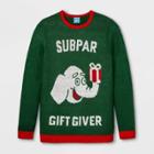 Creative Apparel Concepts Gender Inclusive Sub Par Gift Giver Sweater - Green 2xl, Adult Unisex,