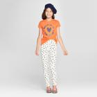 Girls' Cozy Fleece Heart Print Leggings - Cat & Jack Cream