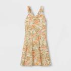 Girls' Cinch Front Ruffle Strap Tank Dress - Art Class